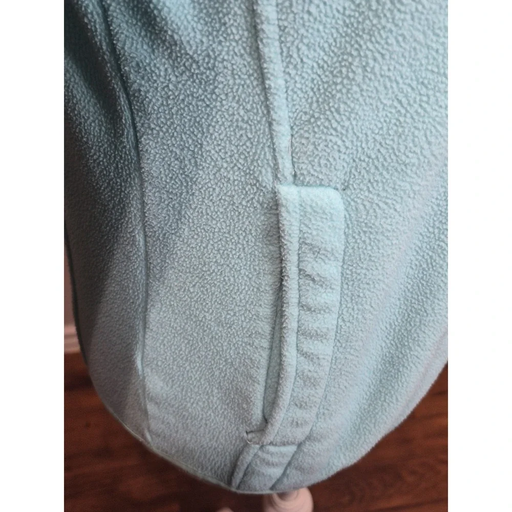 The North Face Denali Jacket Girls large 14/16 Aqua Green Pockets Fleece Youth